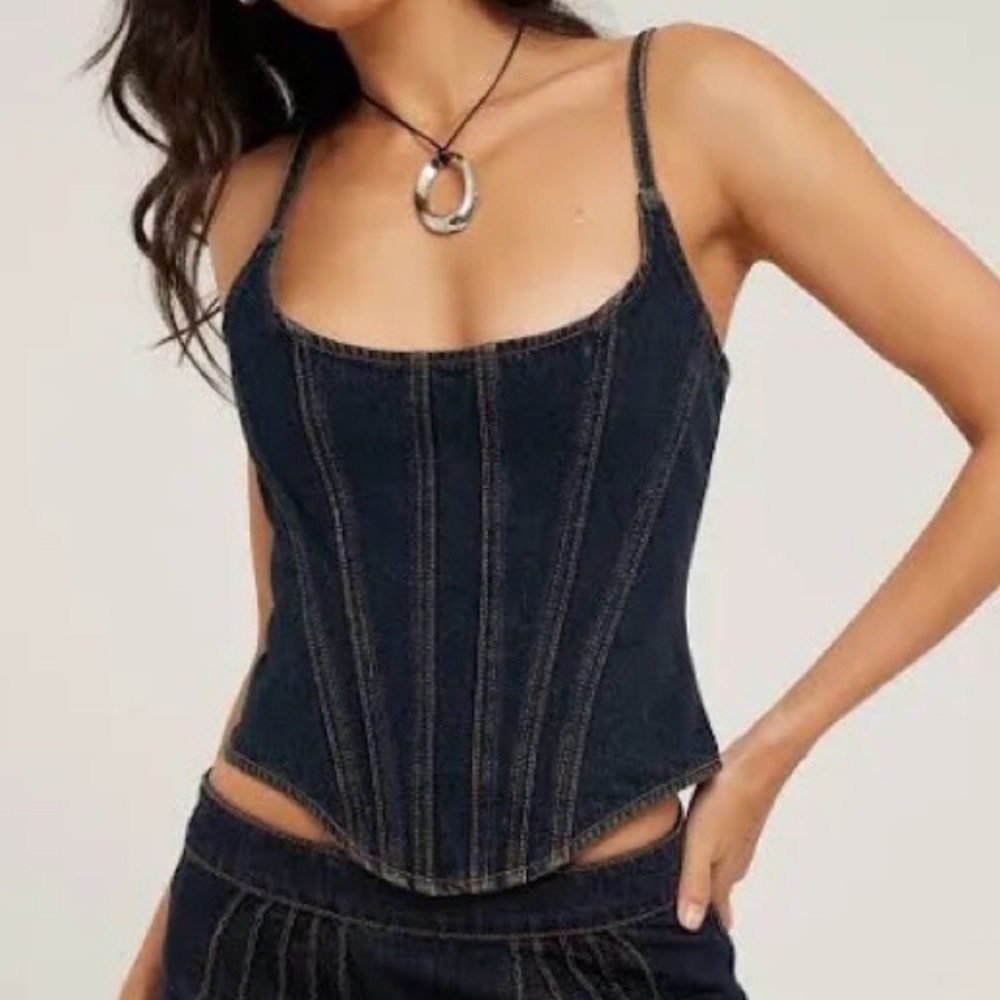 Lioness Blue Fitted Bustier Bodysuit